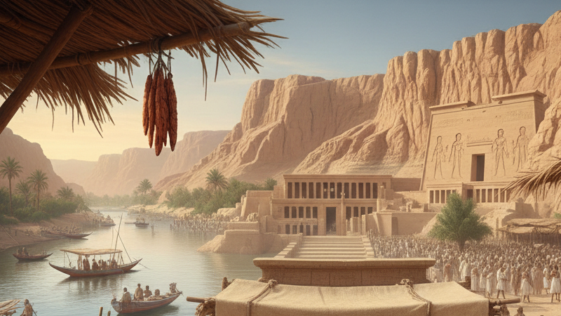 Barcos comerciales navegando por el río Nilo