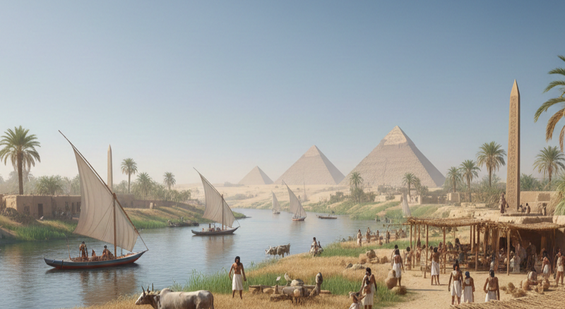 Escena de la vida cotidiana en el Antiguo Egipto