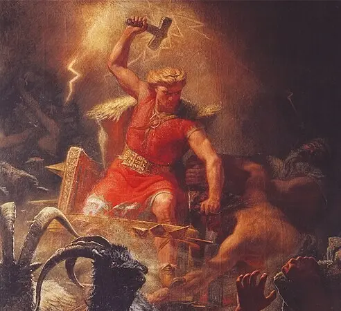 Thor dios del trueno mitología nórdica Mårten Eskil Winge 1872