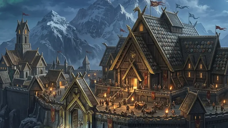 Representación del Valhalla en la mitología nórdica