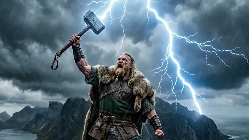 Thor dios del trueno mitología nórdica Mårten Eskil Winge 1872