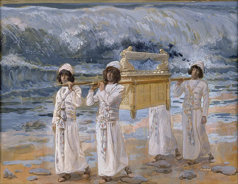 El Arca de la Alianza cruzando el río Jordán en una obra de James Tissot