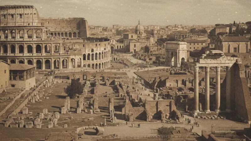 Vista idealizada de la antigua Roma en sus primeros siglos