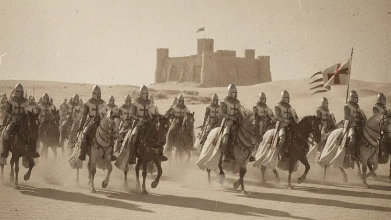 Batalla de Cresson cruzadas y templarios ilustración histórica